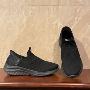 Skechers Black Mesh Slip-On Shoes